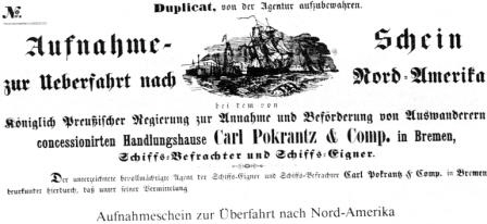 Aufnahmeschein-Auswanderung